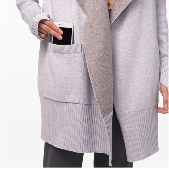 Lululemon Purple Still Lotus Reversible Wrap
Cardigan Sweater,Small Relaxed Fit - Picture 4 of 7